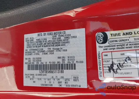 2006 Ford Mustang Gt from USA, damaged, VIN 1ZVFT85H065113180